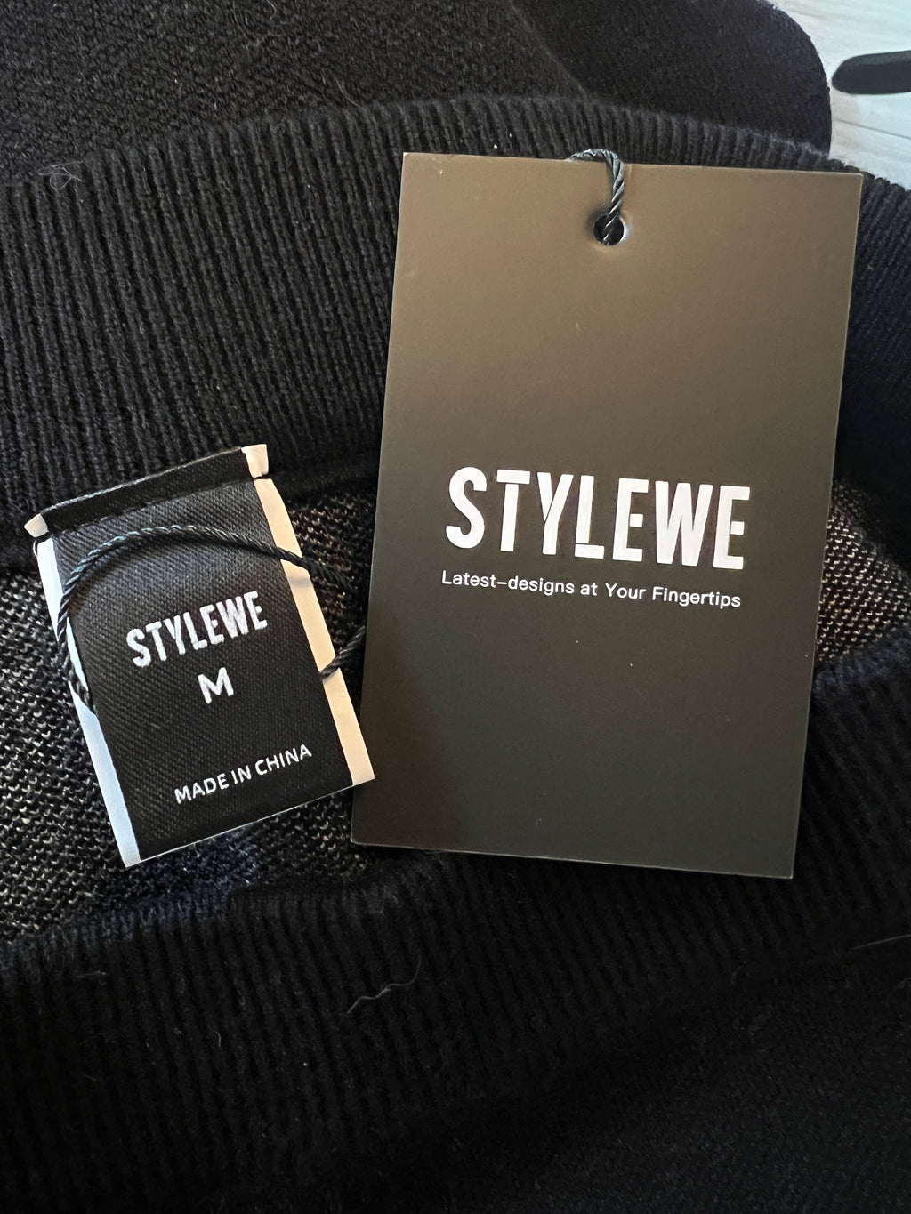 Stylewe Black Knit Midi Pencil Skirt UK 8/10
