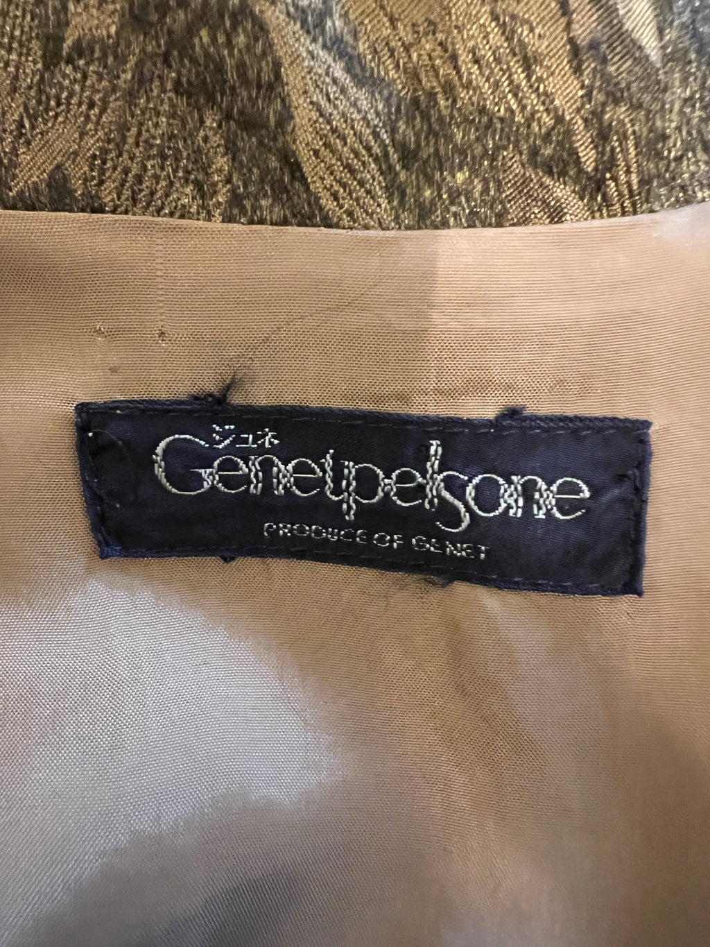 Genetpelsone Original 1980s Vintage Jacquard Batwing Jacket UK 10
