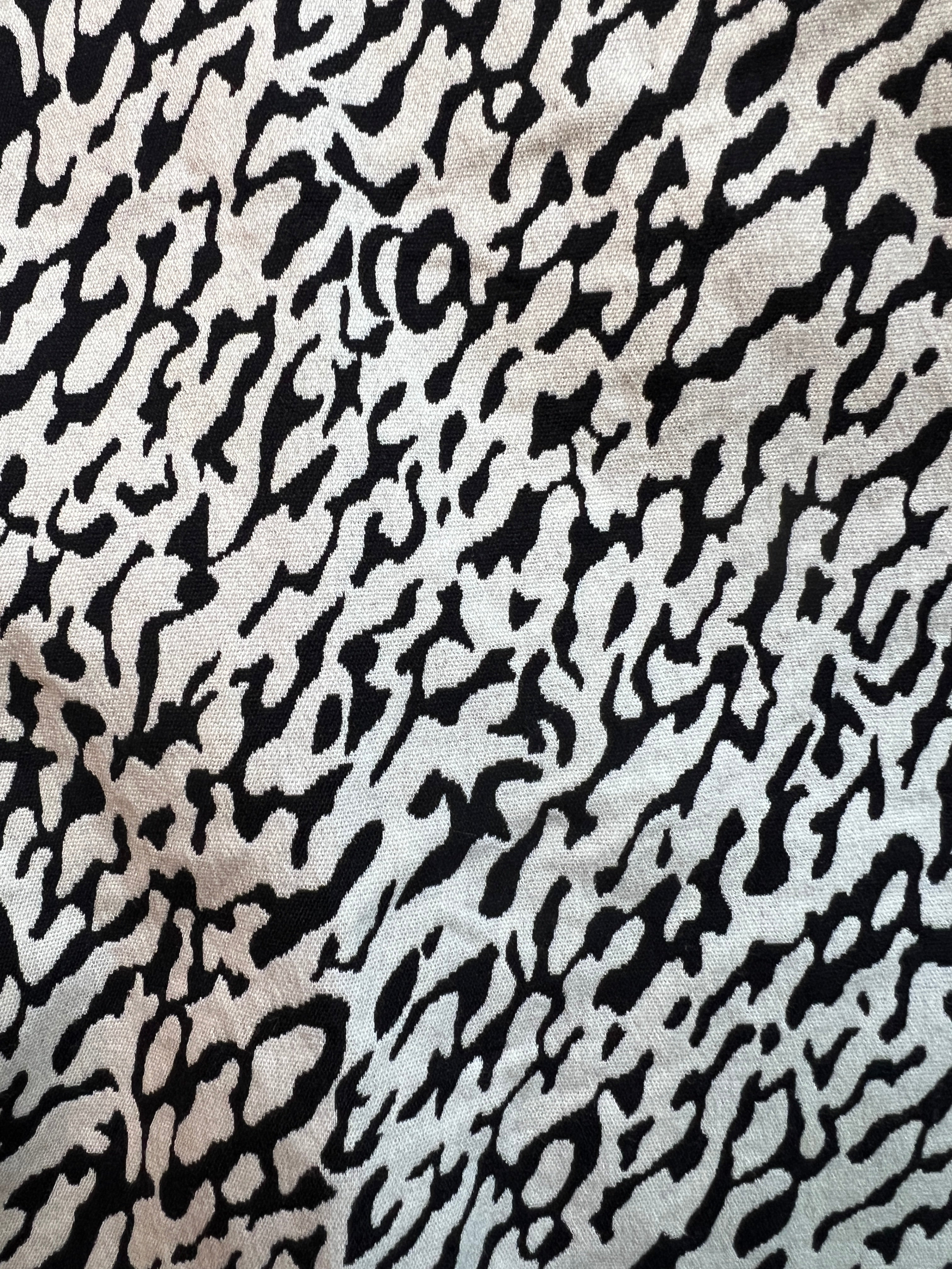 Diane Von Furstenberg Monochrome Cotton Snake Dress US 4 UK 8