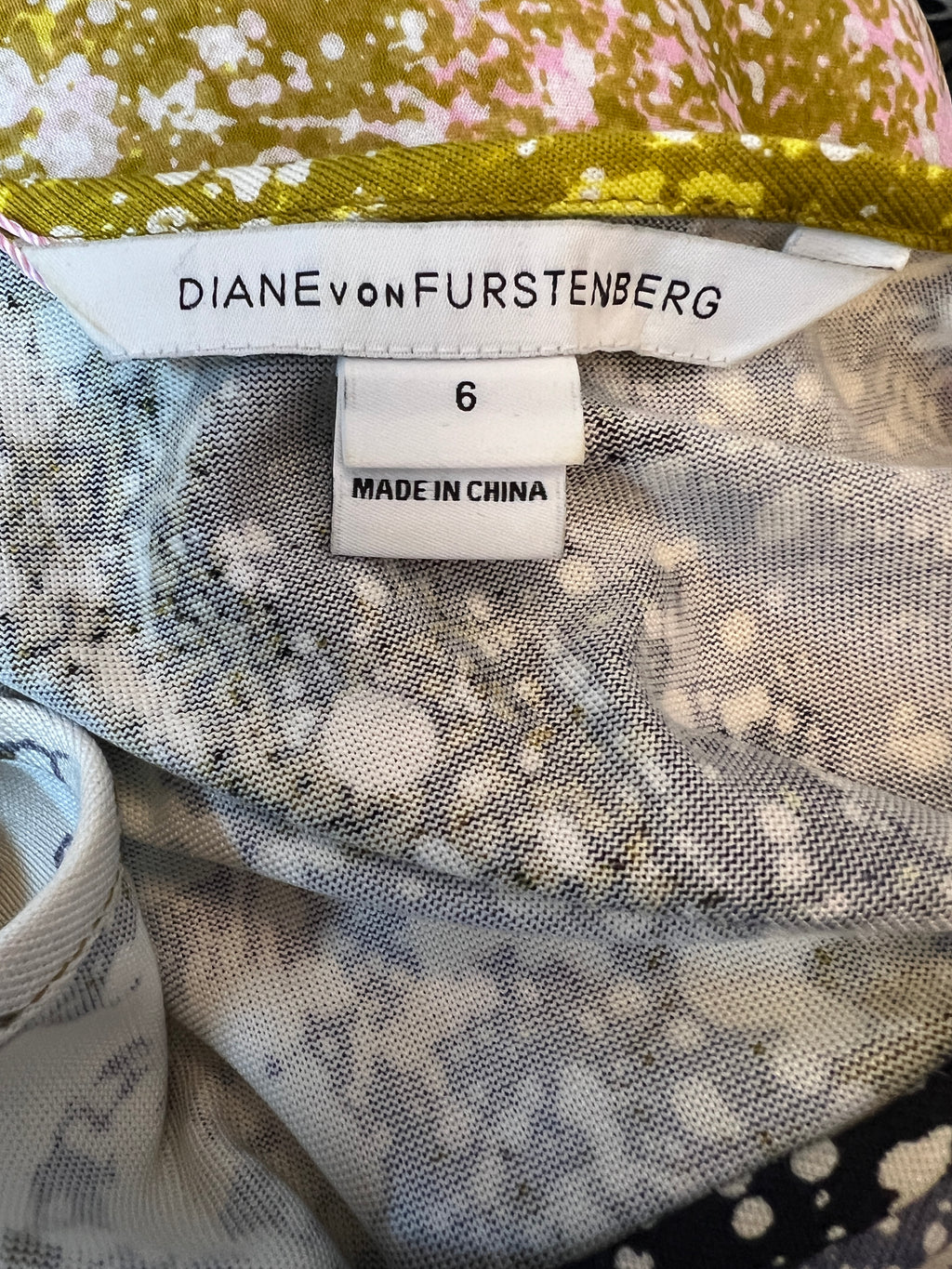 Diane Von Furstenberg Silk Asymmetrical Dress UK 10