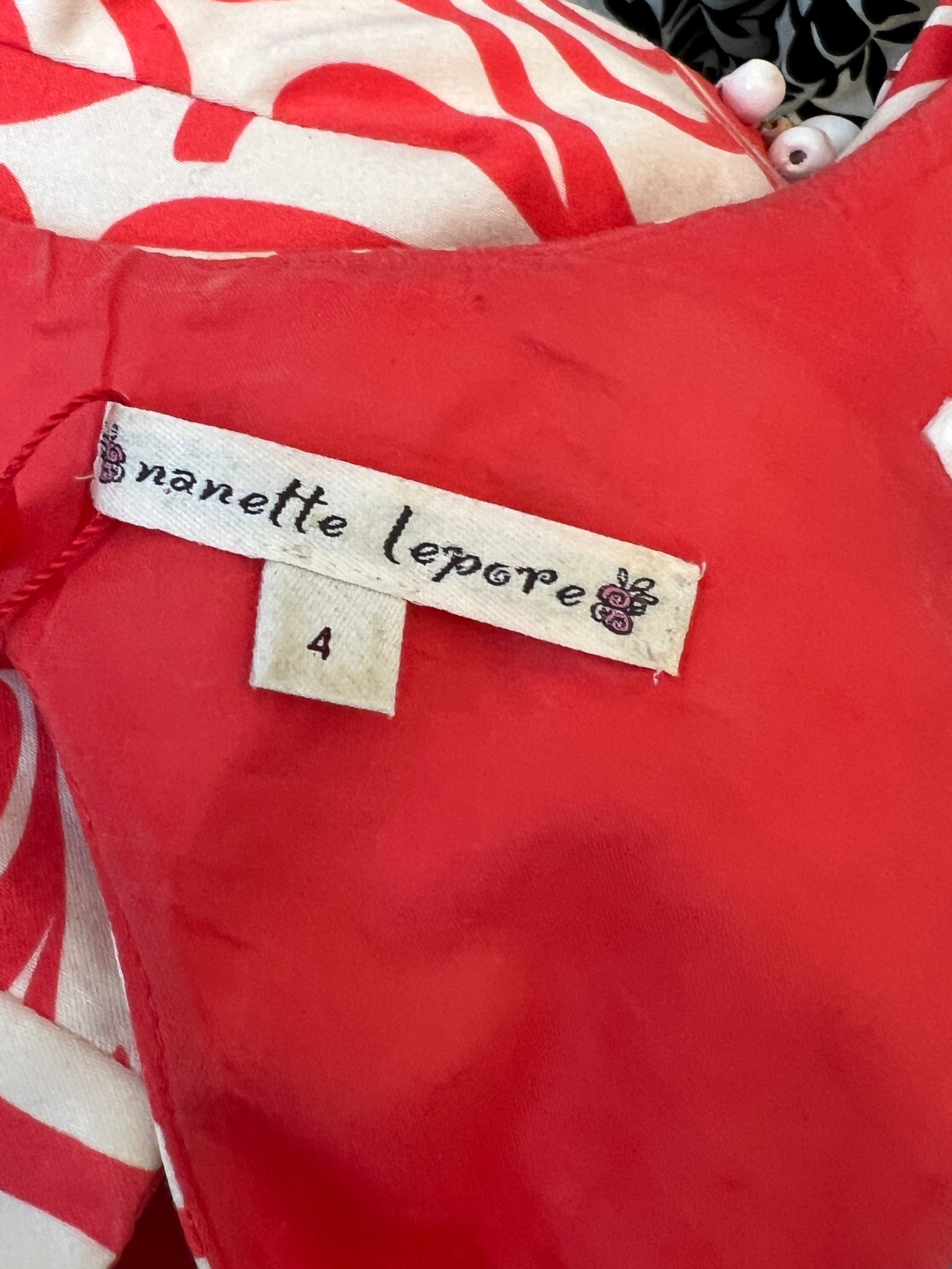 Nanette Lepore Cotton & Silk Beaded Dress US 4 UK 8