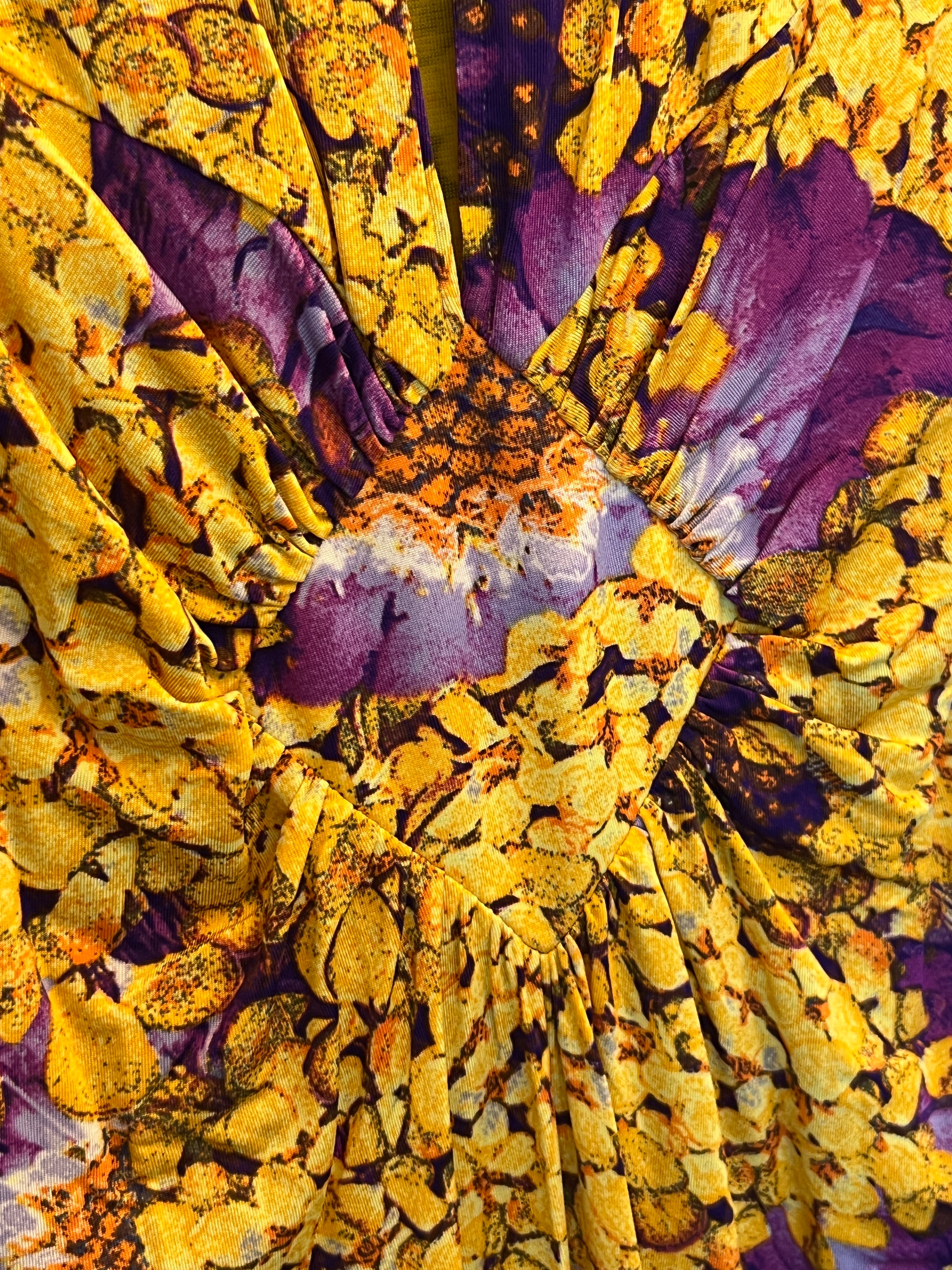 Class Roberto Cavalli Yellow Purple Floral Dress UK 8