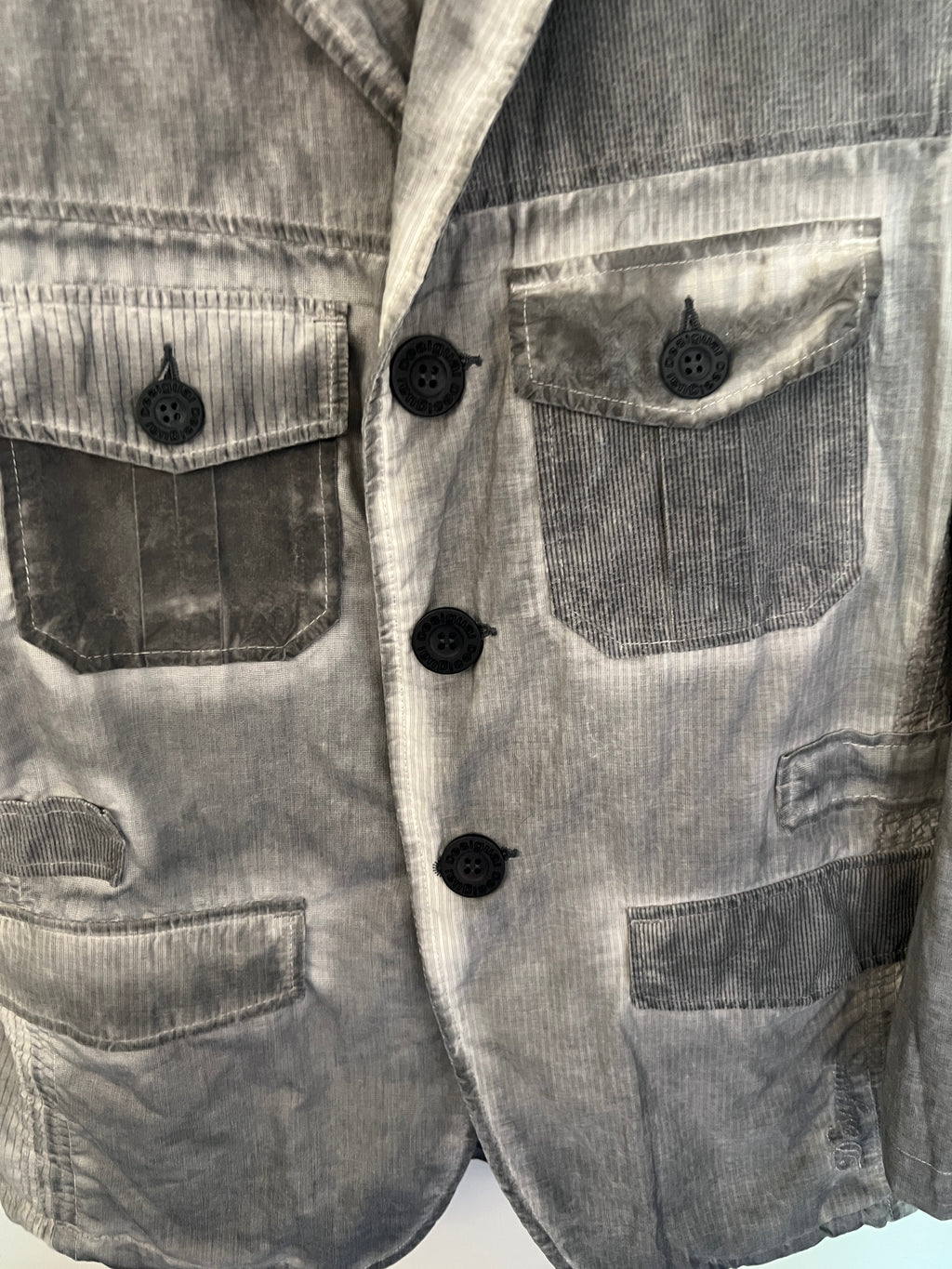 Desigual Patchwork Cotton Jacket Grey Size 50 M