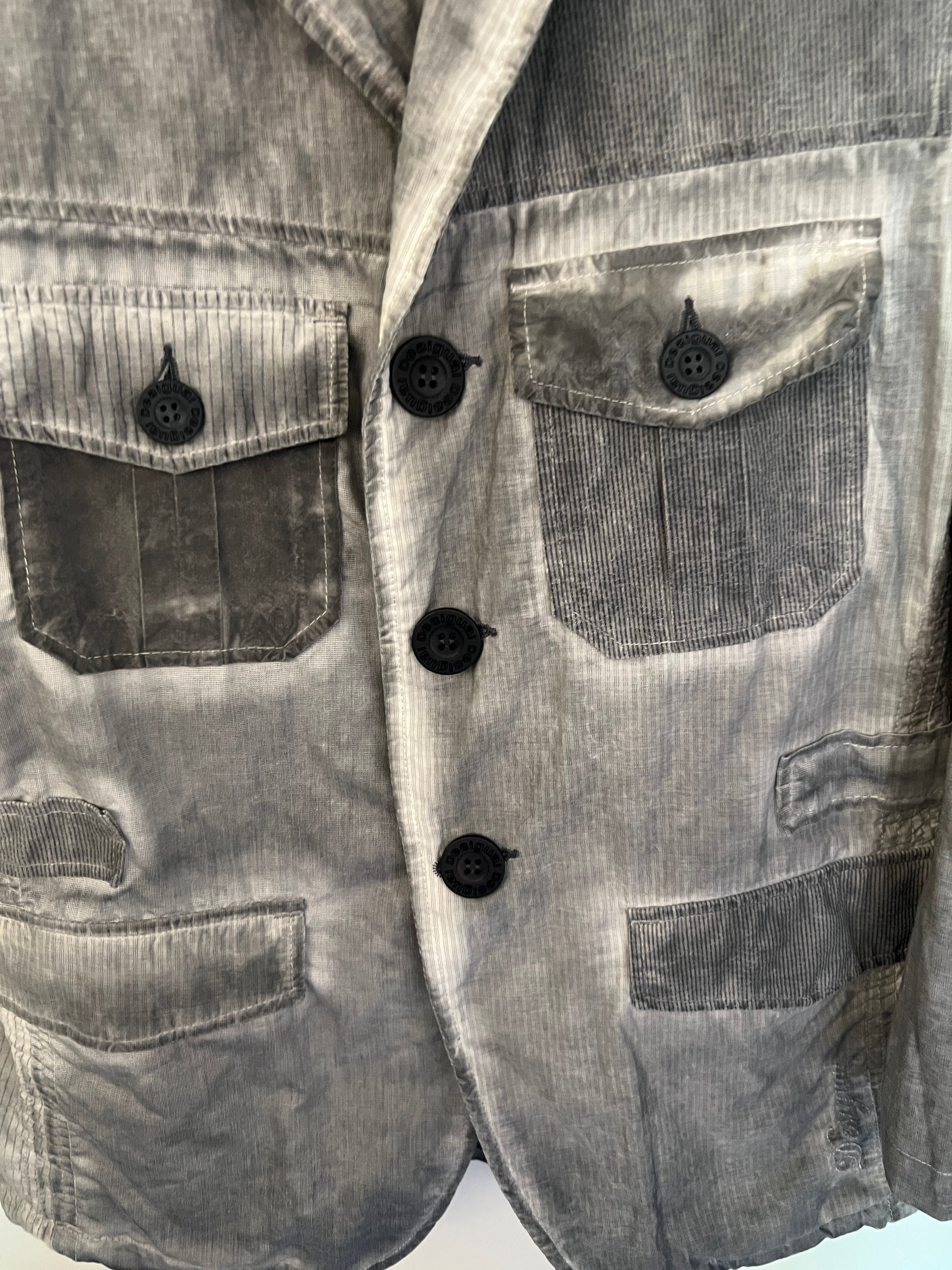 Desigual Patchwork Cotton Jacket Grey Size 50 M