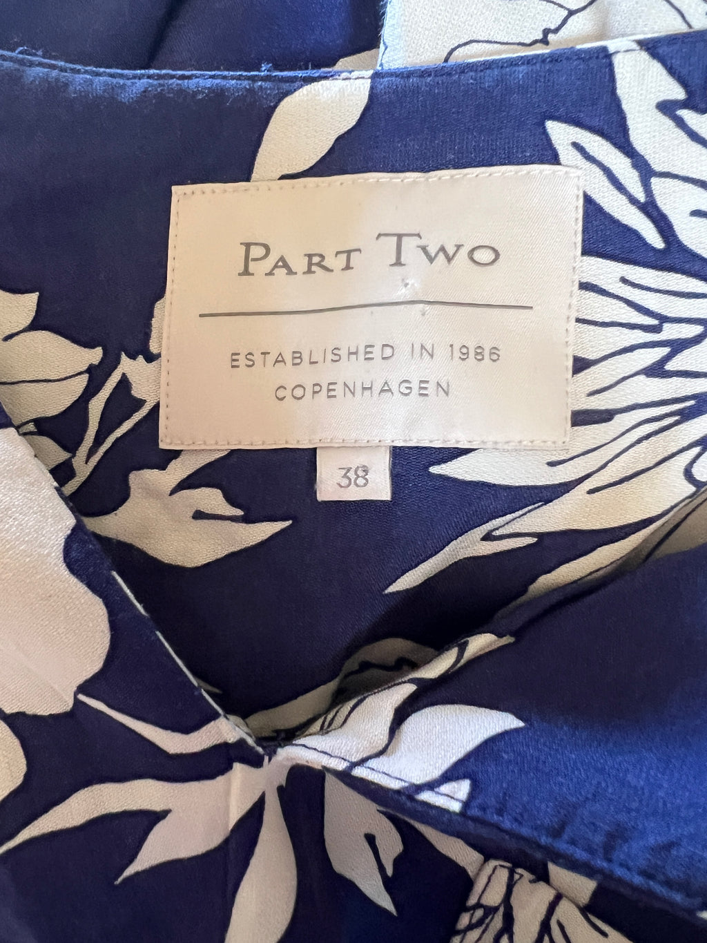 Part Two Blue White Floral Kaftan Dress UK 10