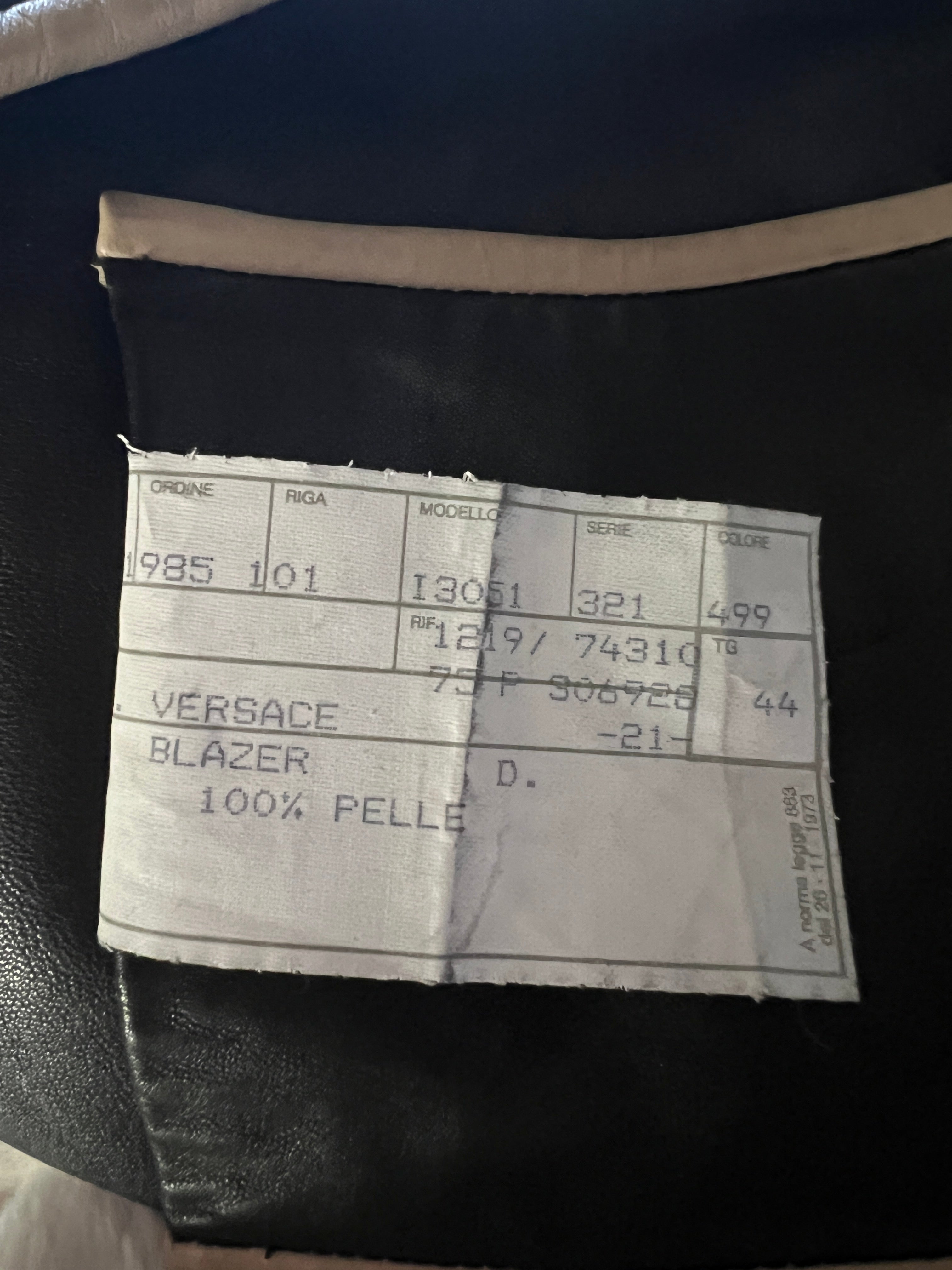 Vintage Gianni Versace Black Leather Jacket IT 44 UK 12