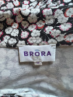 Brora Floral Jersey Dress UK 12 Black Red & Ivory