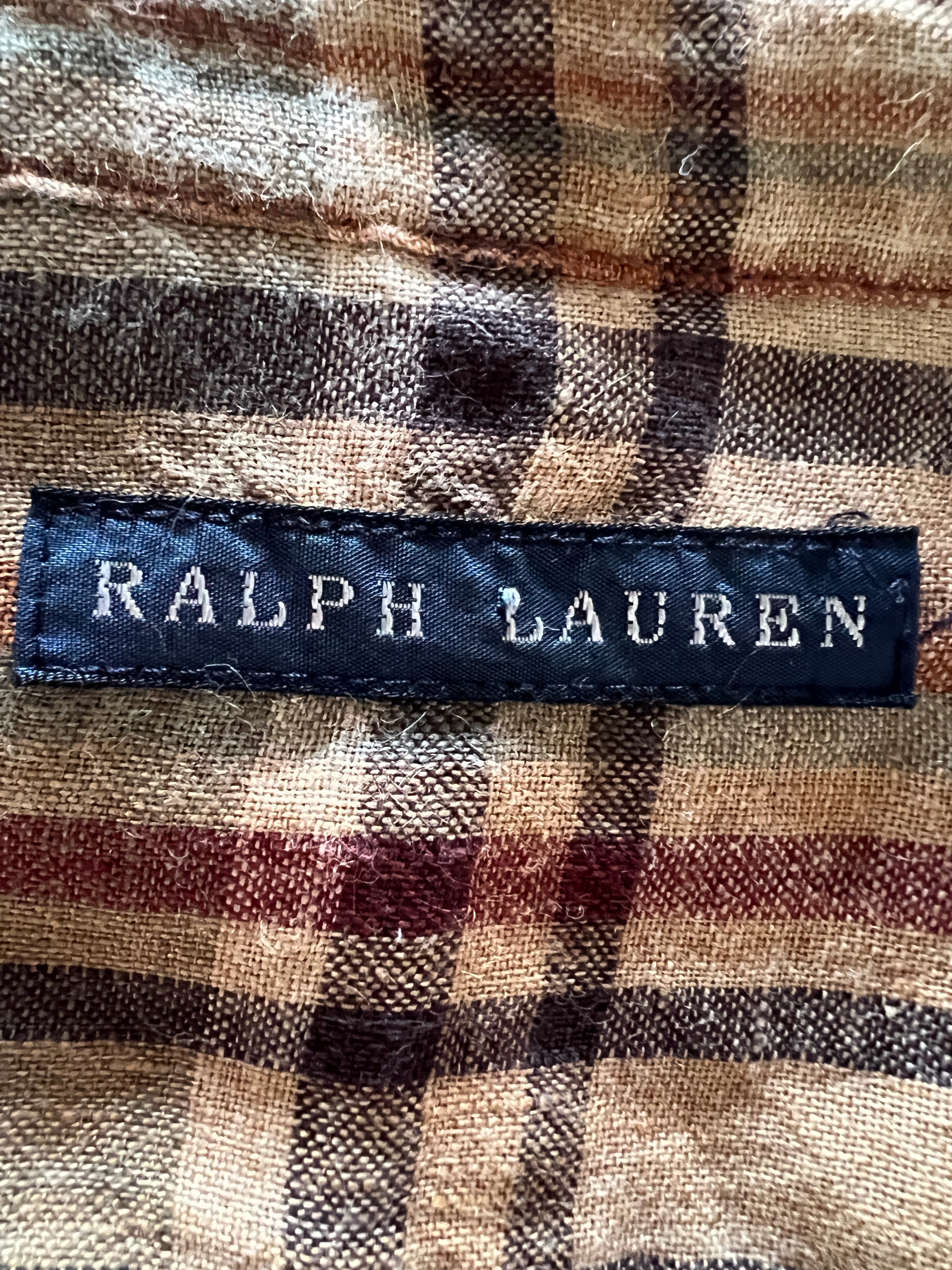 Ralph Lauren Women’s Linen Utility Shirt – Autumn Plaid