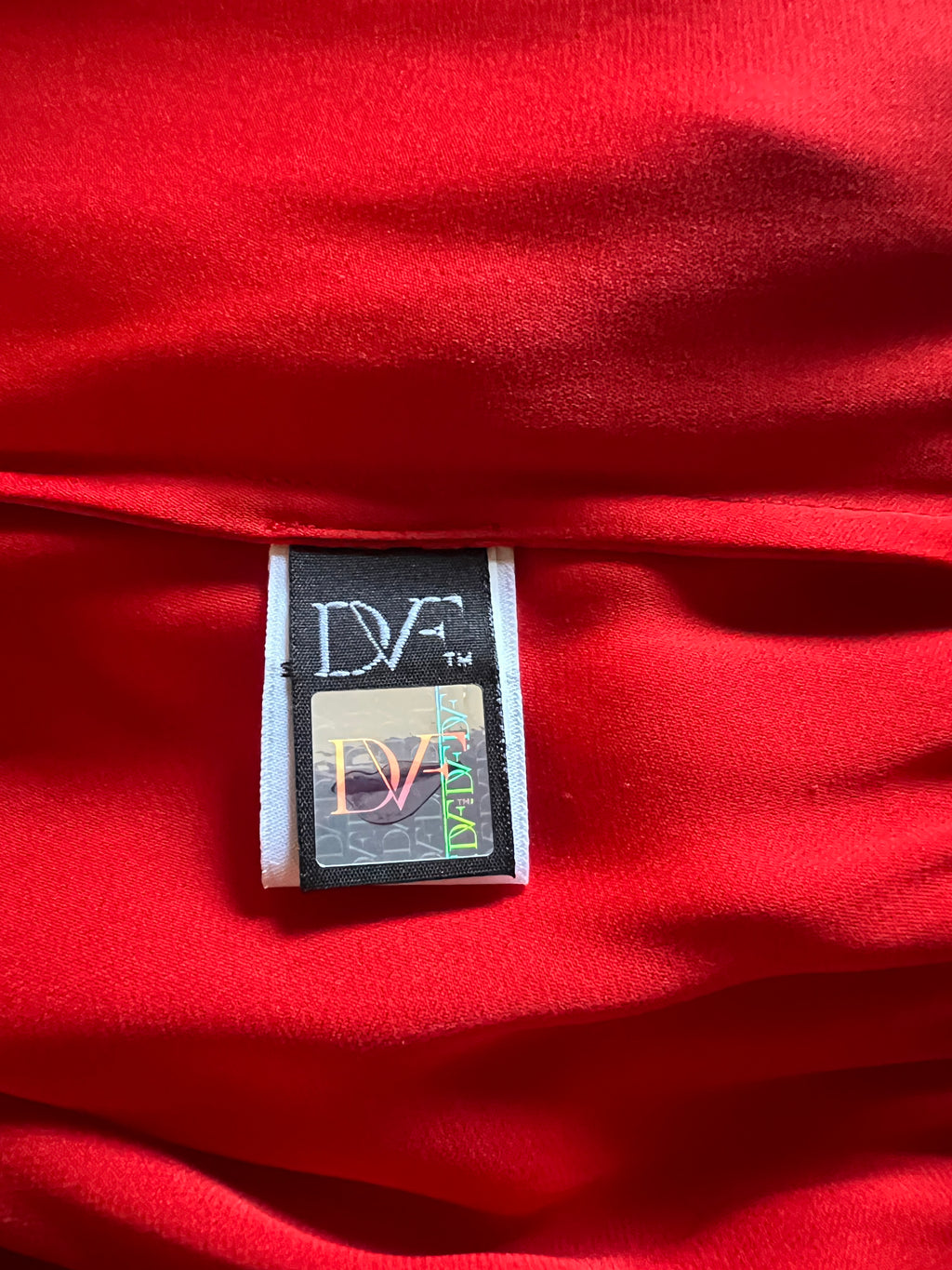 Diane von Furstenberg Red Silk Draped Dress UK 10
