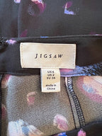 Jigsaw Navy Floral Long Sleeve Pencil Dress UK 6