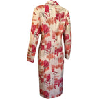 Karen Millen Cream Red Orange Floral Silk Coat UK 10