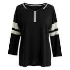 Karen Millen Black Cream Mesh Insert Stripe Sleeve Top UK 10