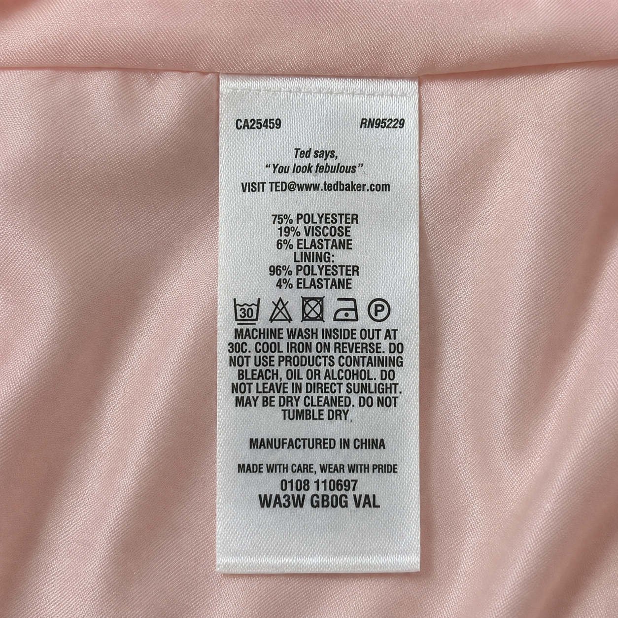 Ted Baker Pale Pink Ponte Skater Dress – Size 1 UK 8