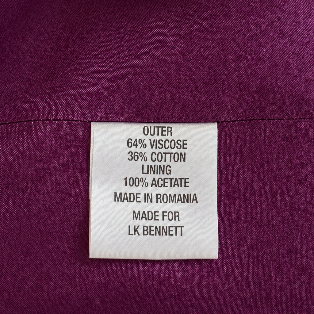 L.K. Bennett Purple Bow Waist Pencil Dress UK 12
