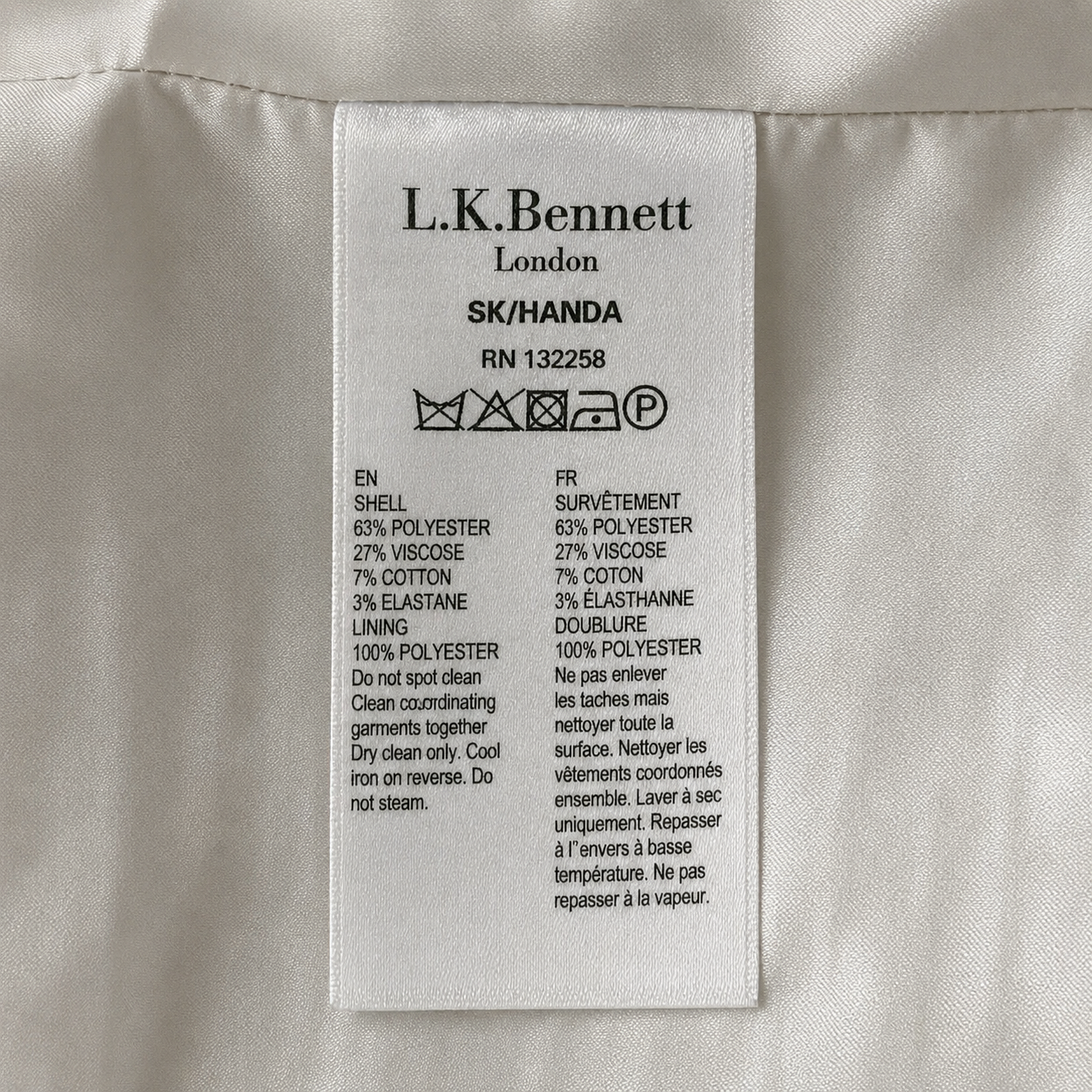 L.K. Bennett Handa Pale Grey Pencil Skirt UK 10