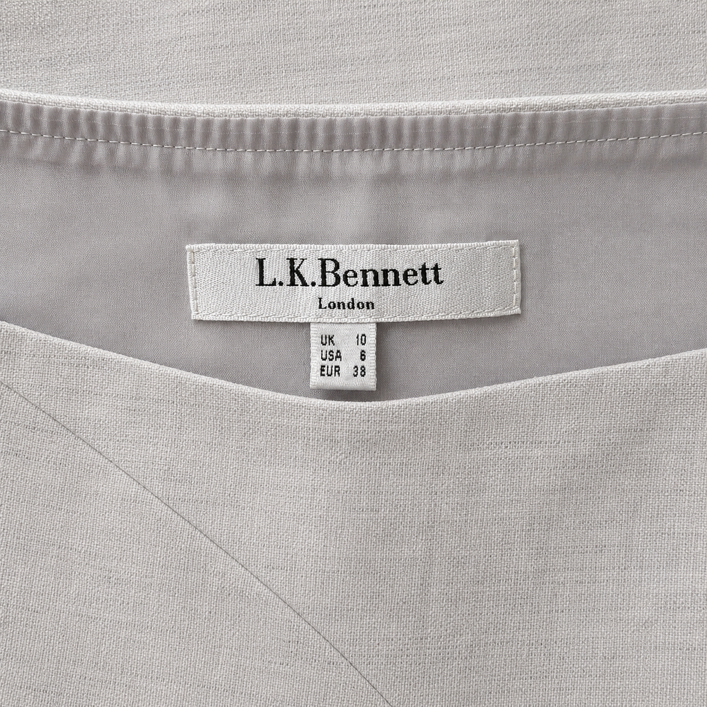 L.K. Bennett Handa Pale Grey Pencil Skirt UK 10
