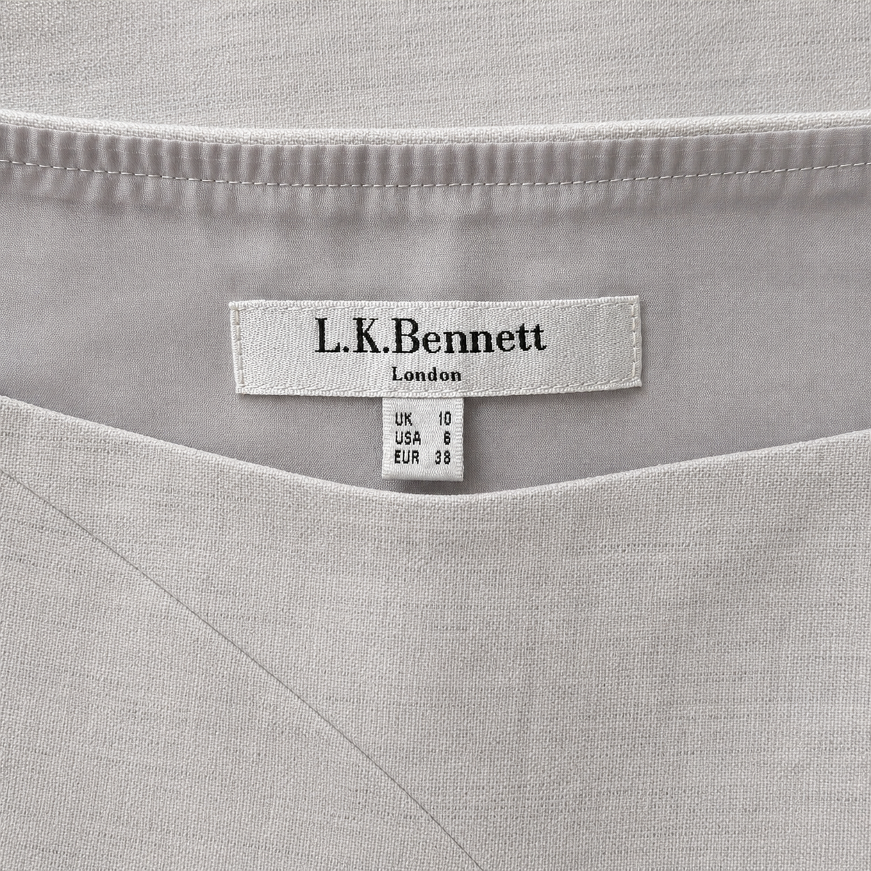 L.K. Bennett Handa Pale Grey Pencil Skirt UK 10