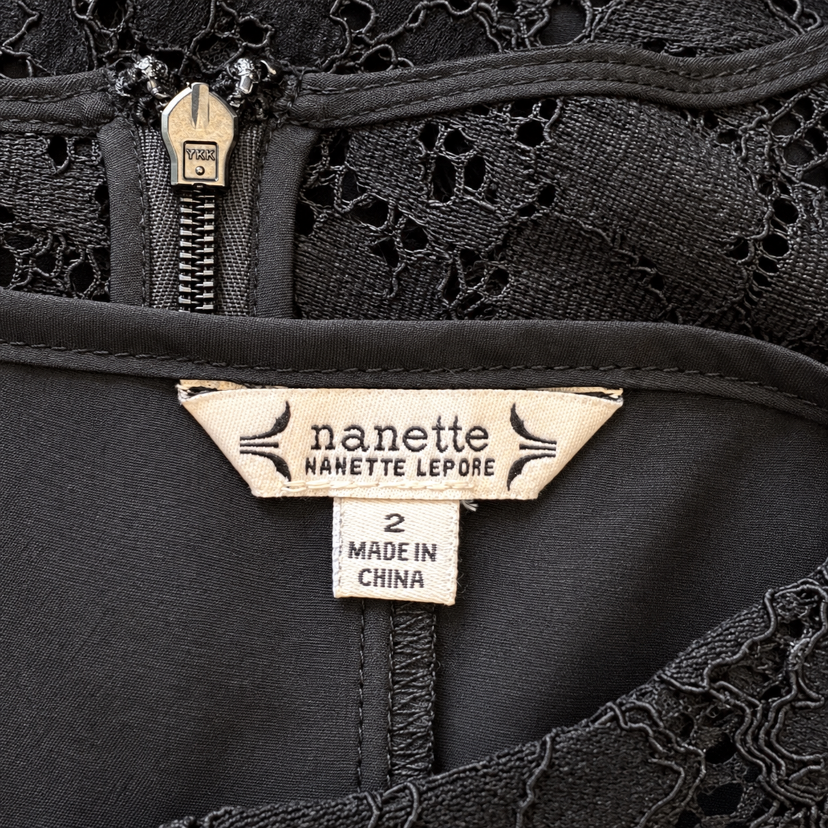 Nanette Lepore Black Lace Scallop Edge Dress US 2 UK 6