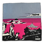Louis Feraud Rarer Vintage Japanese Pagoda Silk Scarf