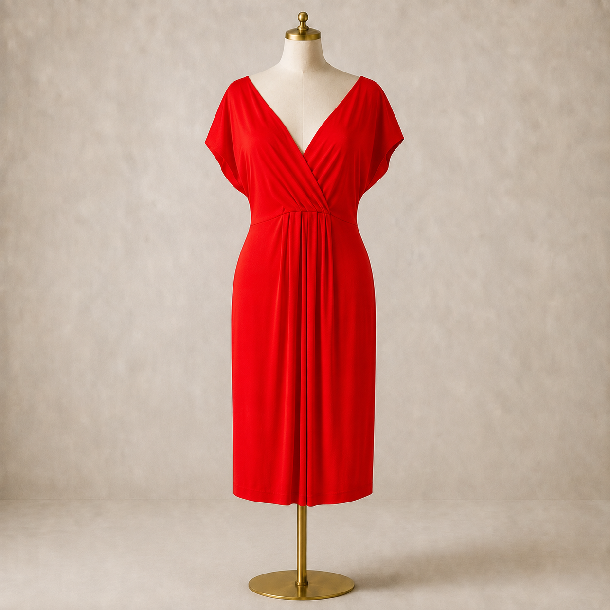 Diane von Furstenberg Red Silk Draped Dress UK 10
