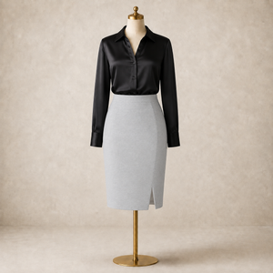 L.K. Bennett Handa Pale Grey Pencil Skirt UK 10