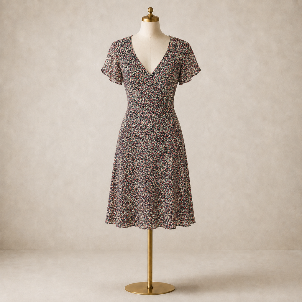 Vintage 1990s Laura Ashley Floral Tea Dress – UK 8