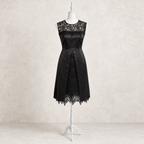 Precis Isabelle Jet Black Satin & Lace Dress UK 10 NWT