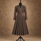 AnnaBelinda Vintage Brown & Bronze Wool Silk Dress UK 14/16 Unworn
