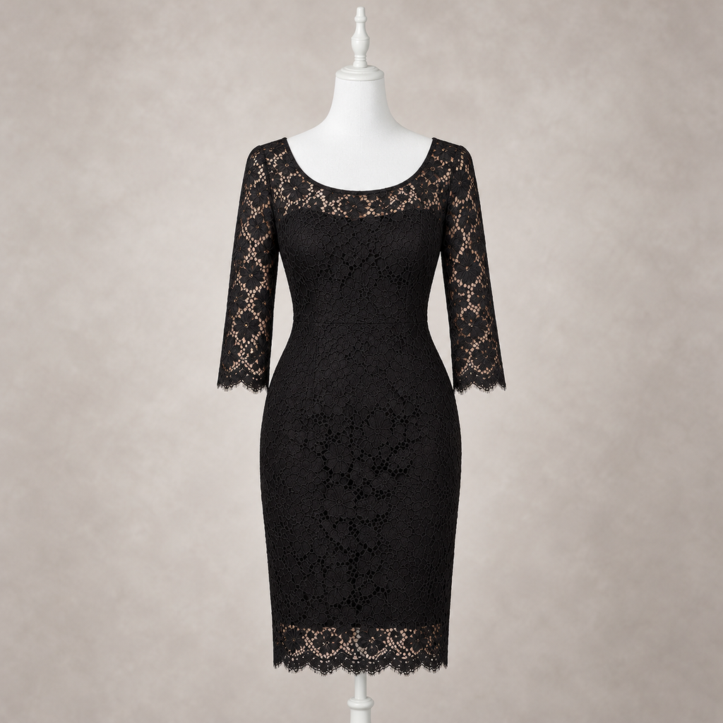 Nanette Lepore Black Lace Scallop Edge Dress US 2 UK 6