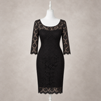 Nanette Lepore Black Lace Scallop Edge Dress US 2 UK 6