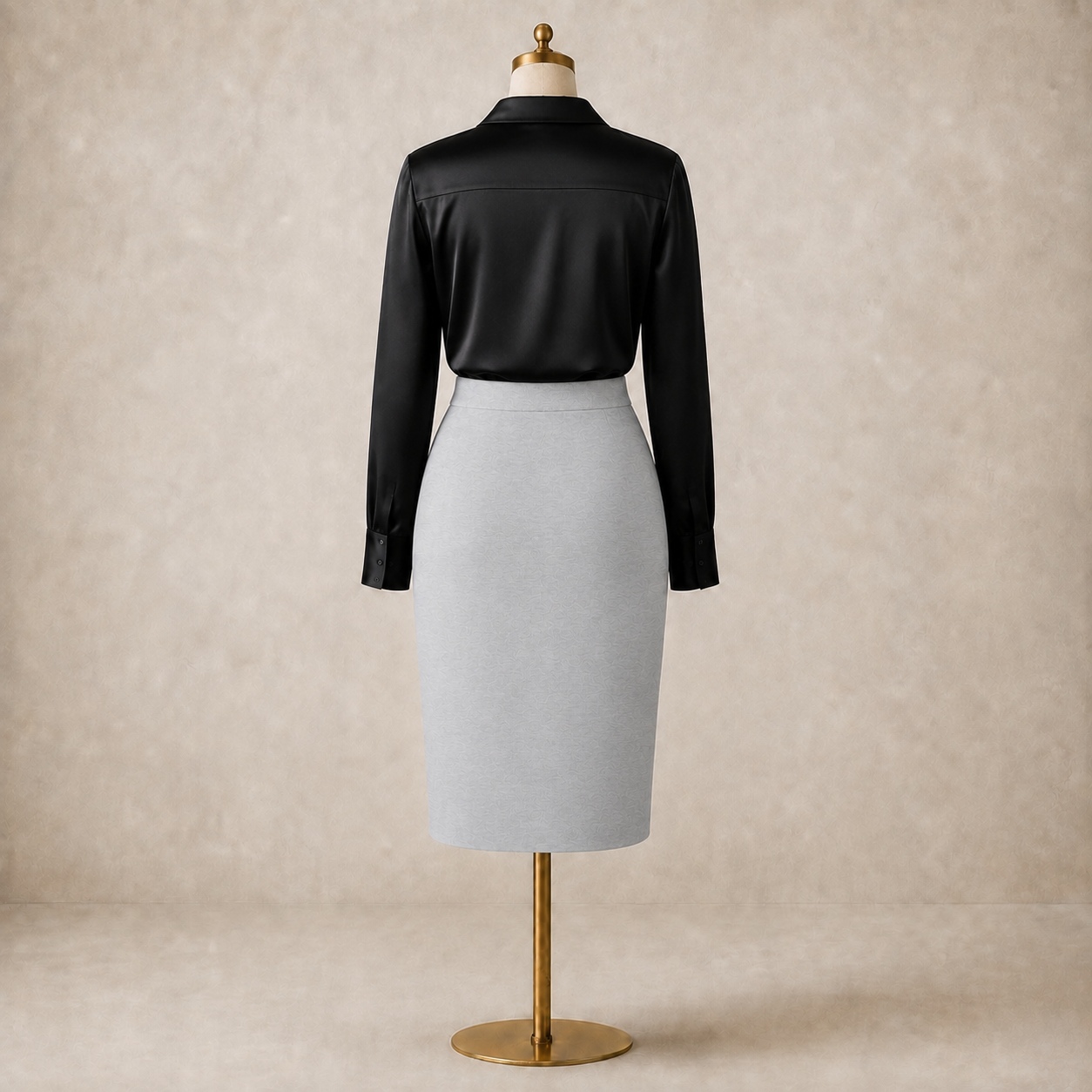 L.K. Bennett Handa Pale Grey Pencil Skirt UK 10