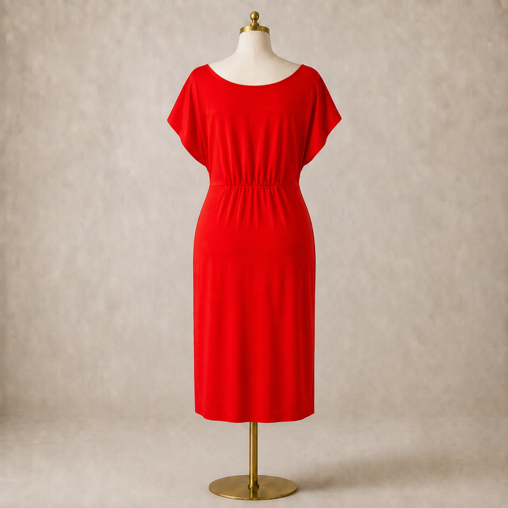 Diane von Furstenberg Red Silk Draped Dress UK 10