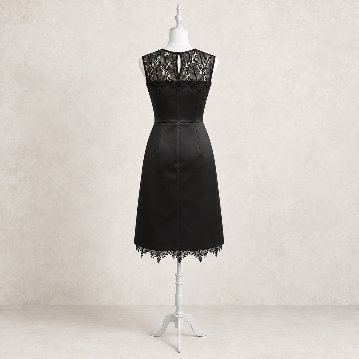 Precis Isabelle Jet Black Satin & Lace Dress UK 10 NWT