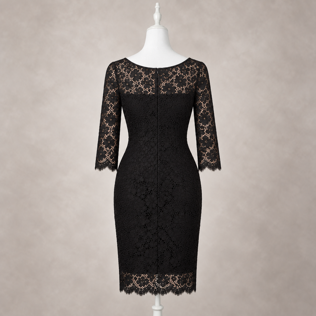 Nanette Lepore Black Lace Scallop Edge Dress US 2 UK 6