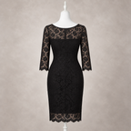 Nanette Lepore Black Lace Scallop Edge Dress US 2 UK 6