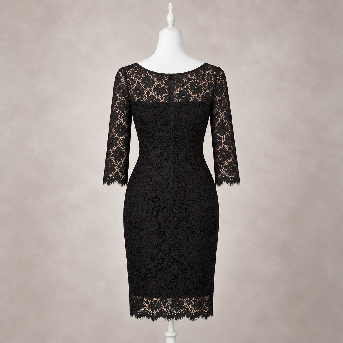 Nanette Lepore Black Lace Scallop Edge Dress US 2 UK 6