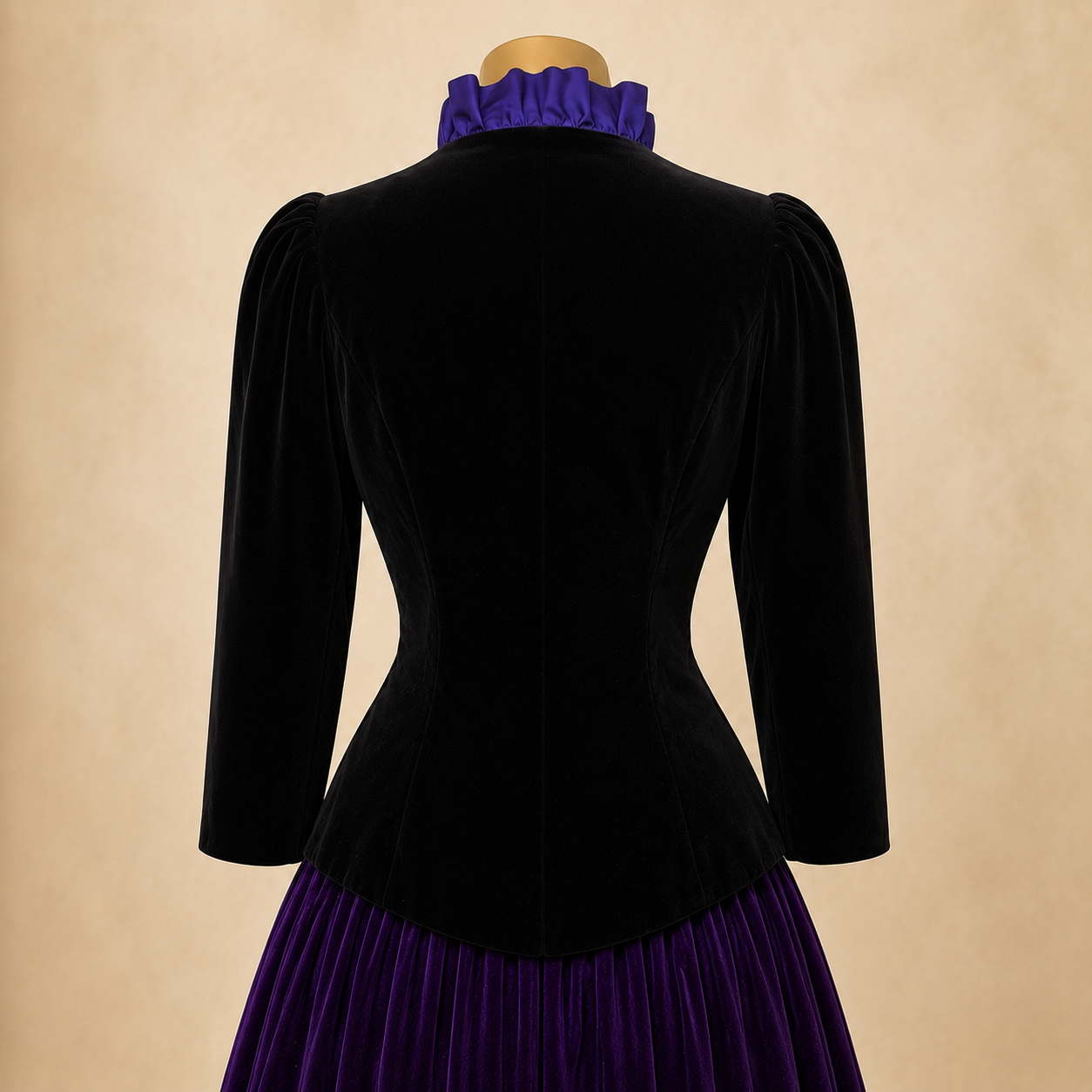 AnnaBelinda Vintage Black Velvet & Purple Silk Jacket UK 10/12