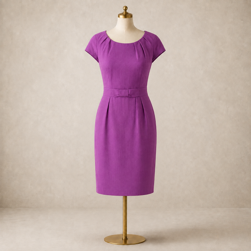 L.K. Bennett Purple Bow Waist Pencil Dress UK 12