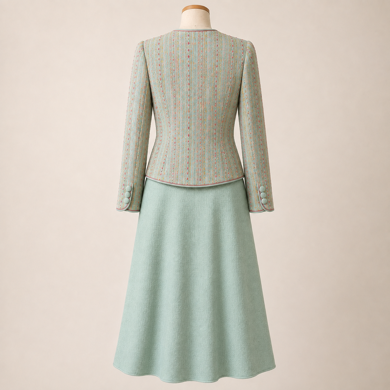 AnnaBelinda Rare Vintage Spearmint Textured Skirt Suit UK 14