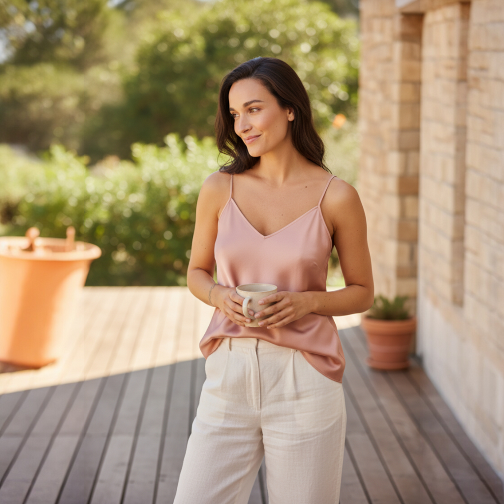 Marks & Spencer Satin Strappy Terracotta Camisole UK 6