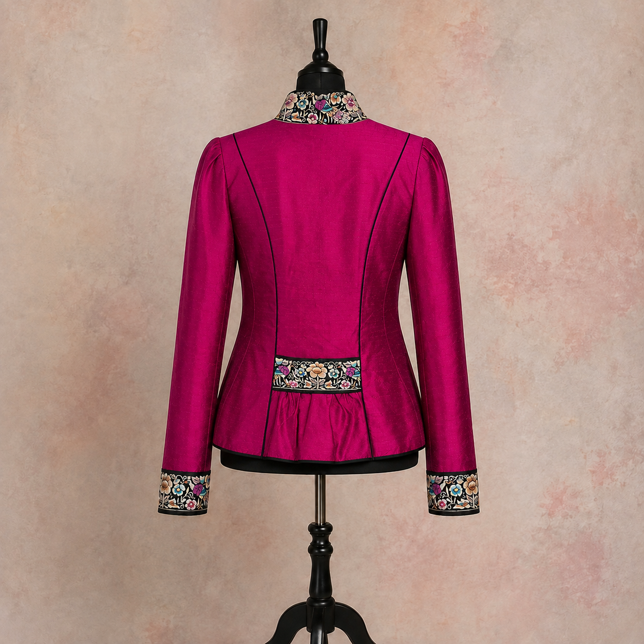 Vintage AnnaBelinda Fuchsia Raw Silk Jacket – UK 12