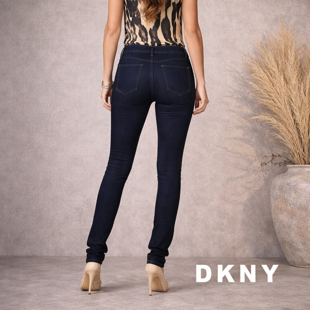 DKNY Skyline Skinny Denim Dark Blue Jeans  UK 10