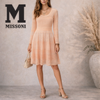 M Missoni Peach Lightweight Crochet Knit Cotton Dress UK 8