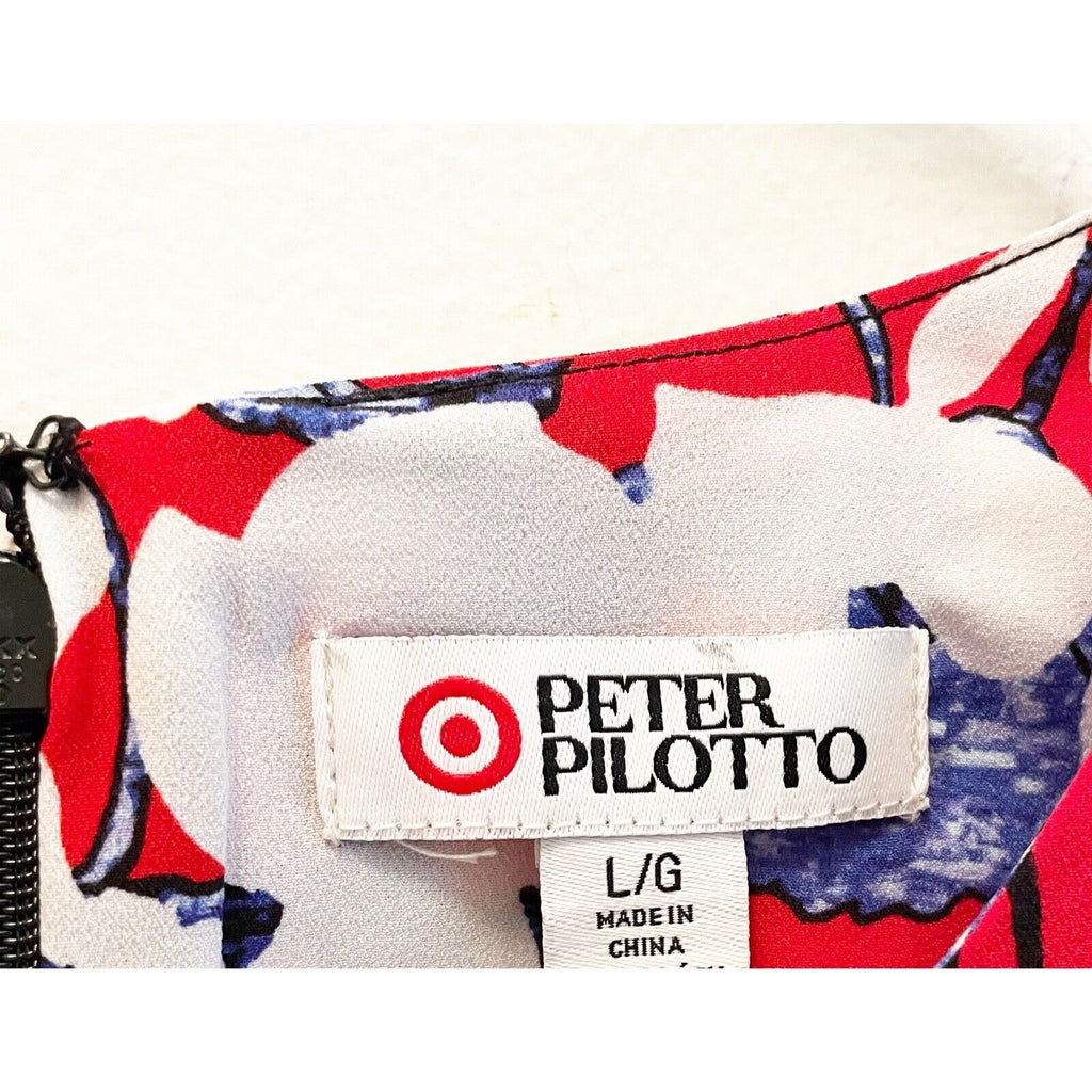 Peter Pilotto Target Red White Blue Crepe Dress UK 14