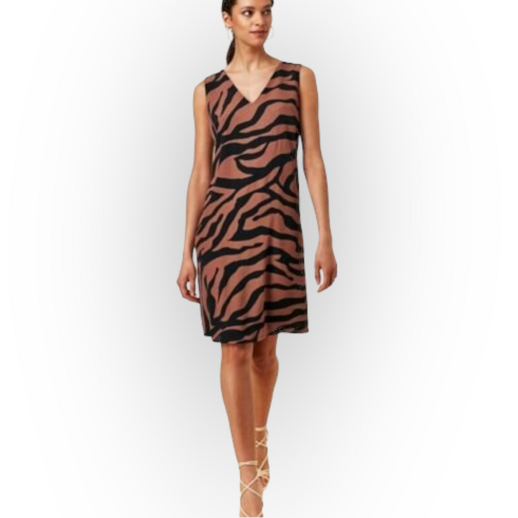 Wallis Brown & Black Zebra Print Dress UK 10