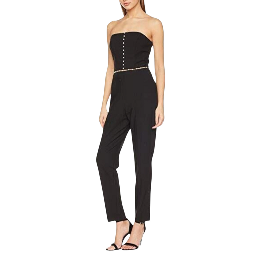 Miss Selfridge Black Bandeau Jumpsuit  UK 8