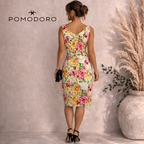 Pomodoro Multicoloured Floral Sleeveless Dress UK 12