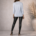 Repeat Pale Blue Soft Cotton Wrap Jumper UK 8