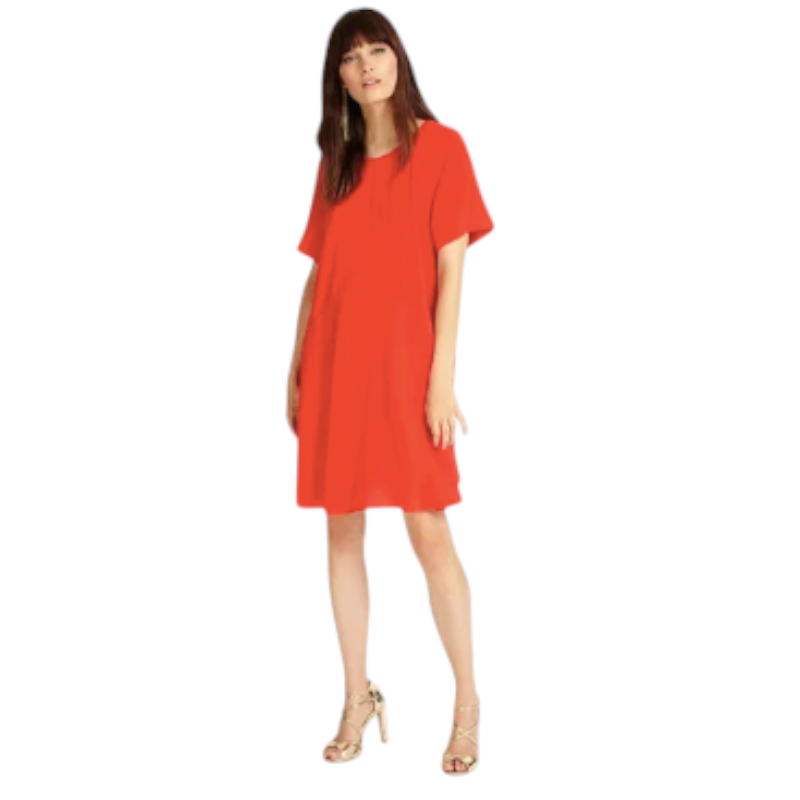 Phase Eight Zelda Red Orange Crepe Dress UK 12