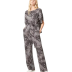 FRENCH CONNECTION Annikki Crepe Mix Reptile Jumpsuit UK 10